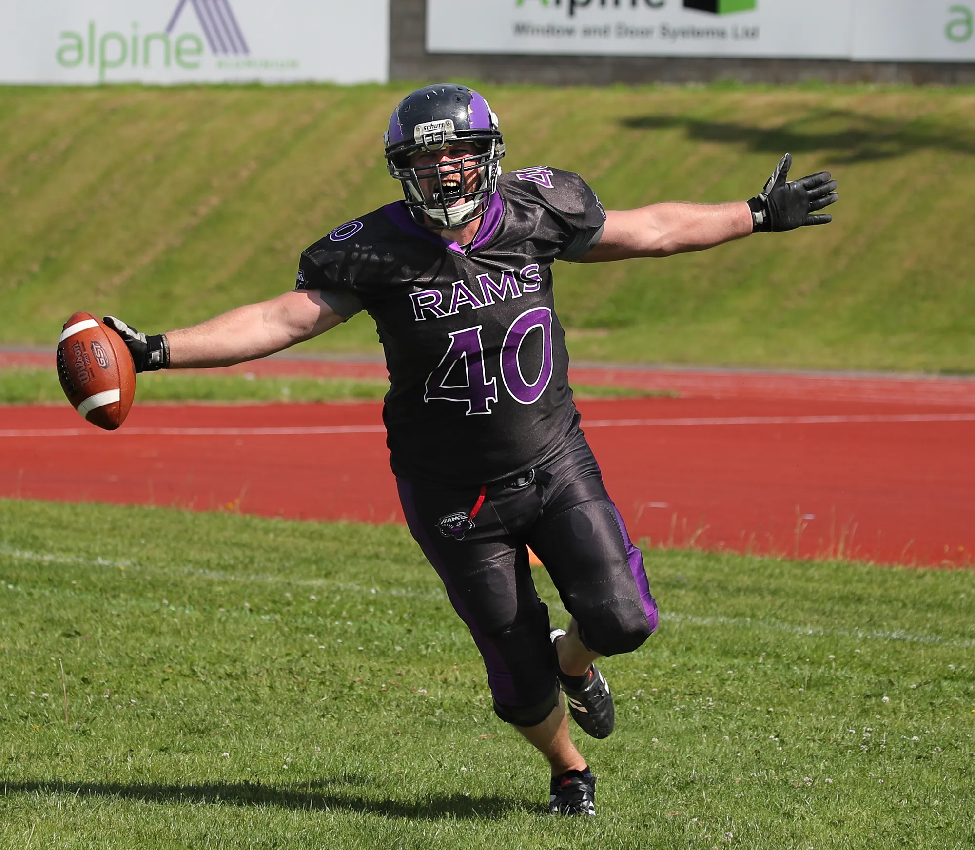 Adam Cowley scores after a blocked punt