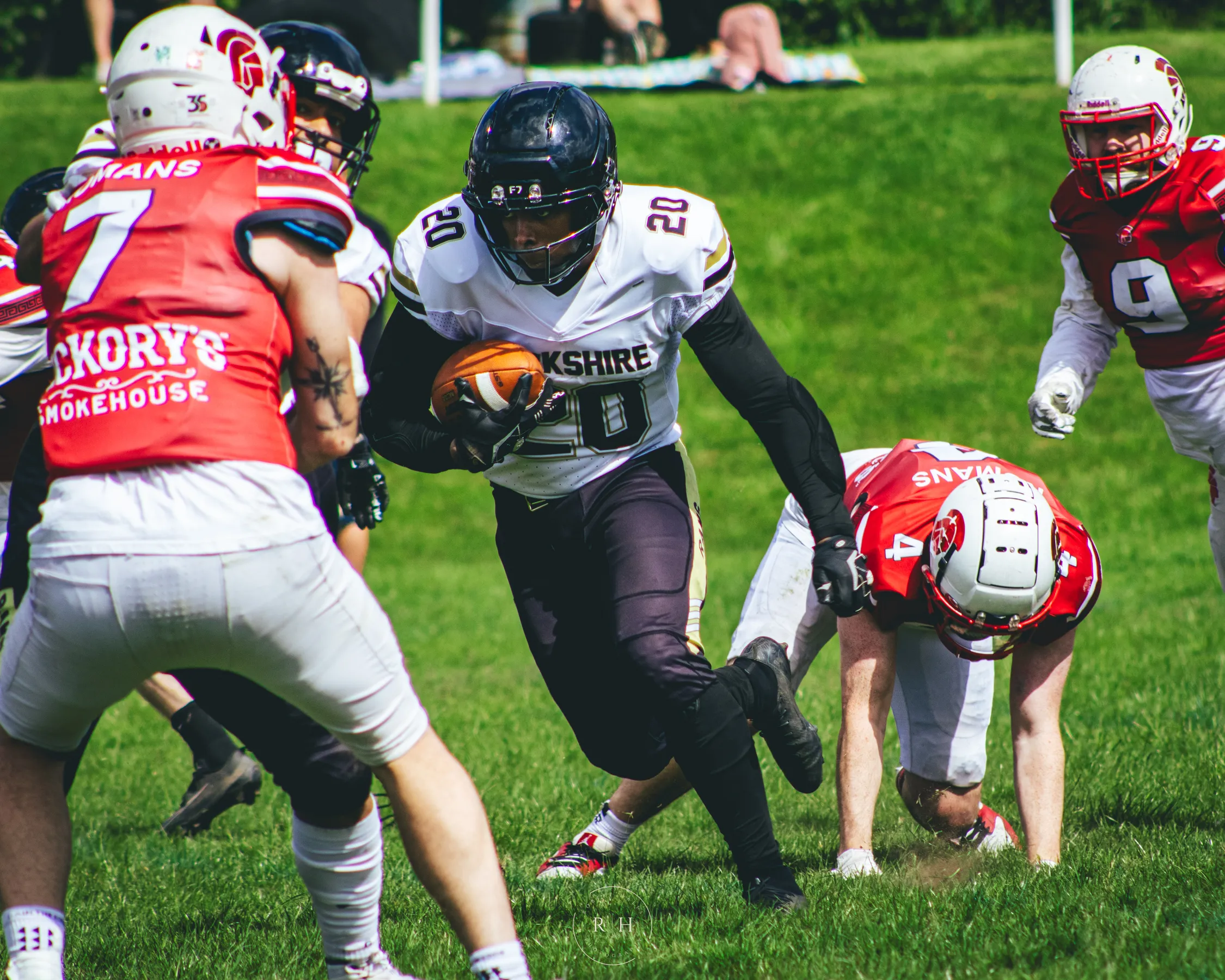 Iuri Pina powers through the Romans defence