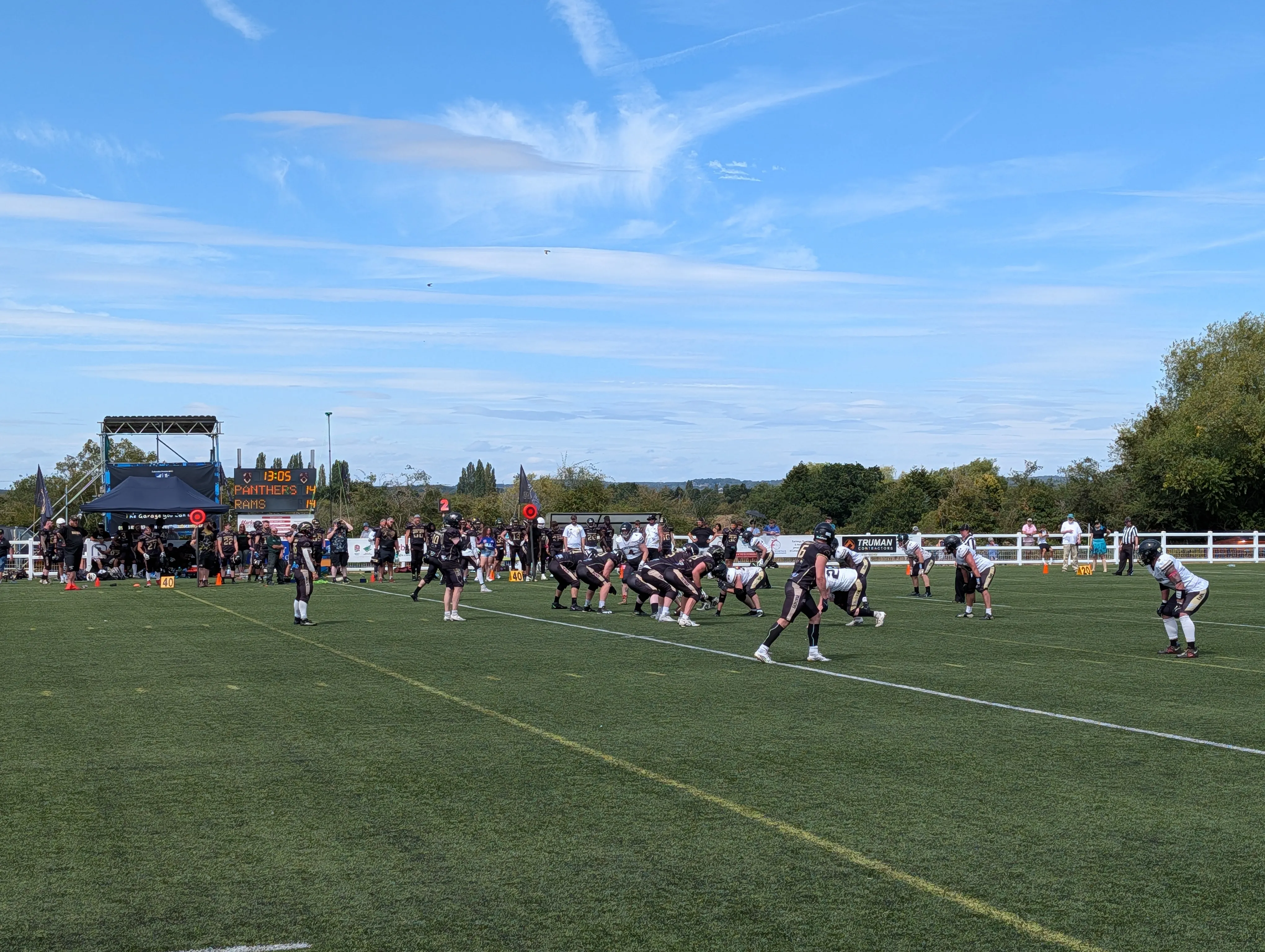 The Rams offence lines up at Leicester Forest RUFC
