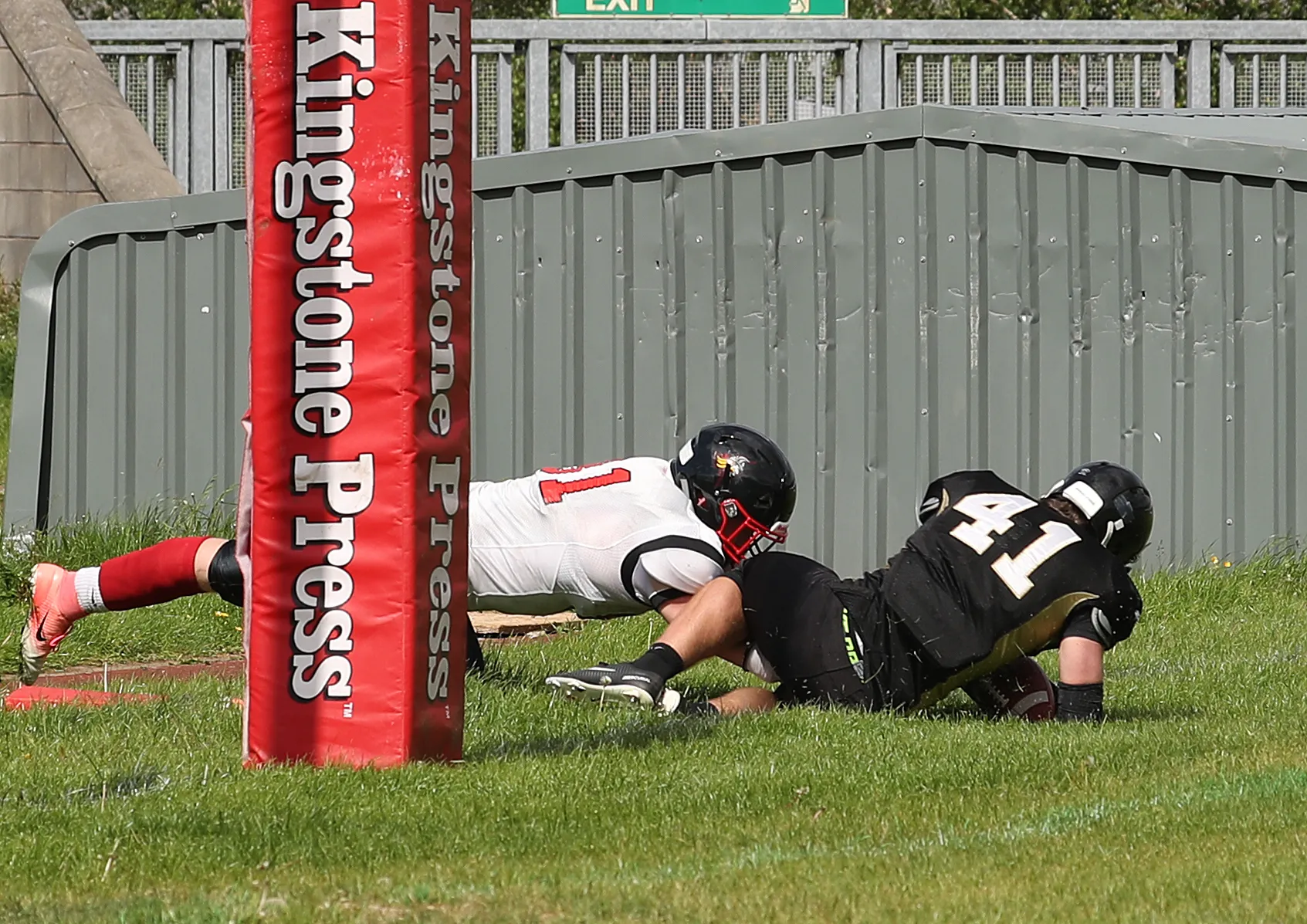 James Lewsley recovers the ball for the touchdown