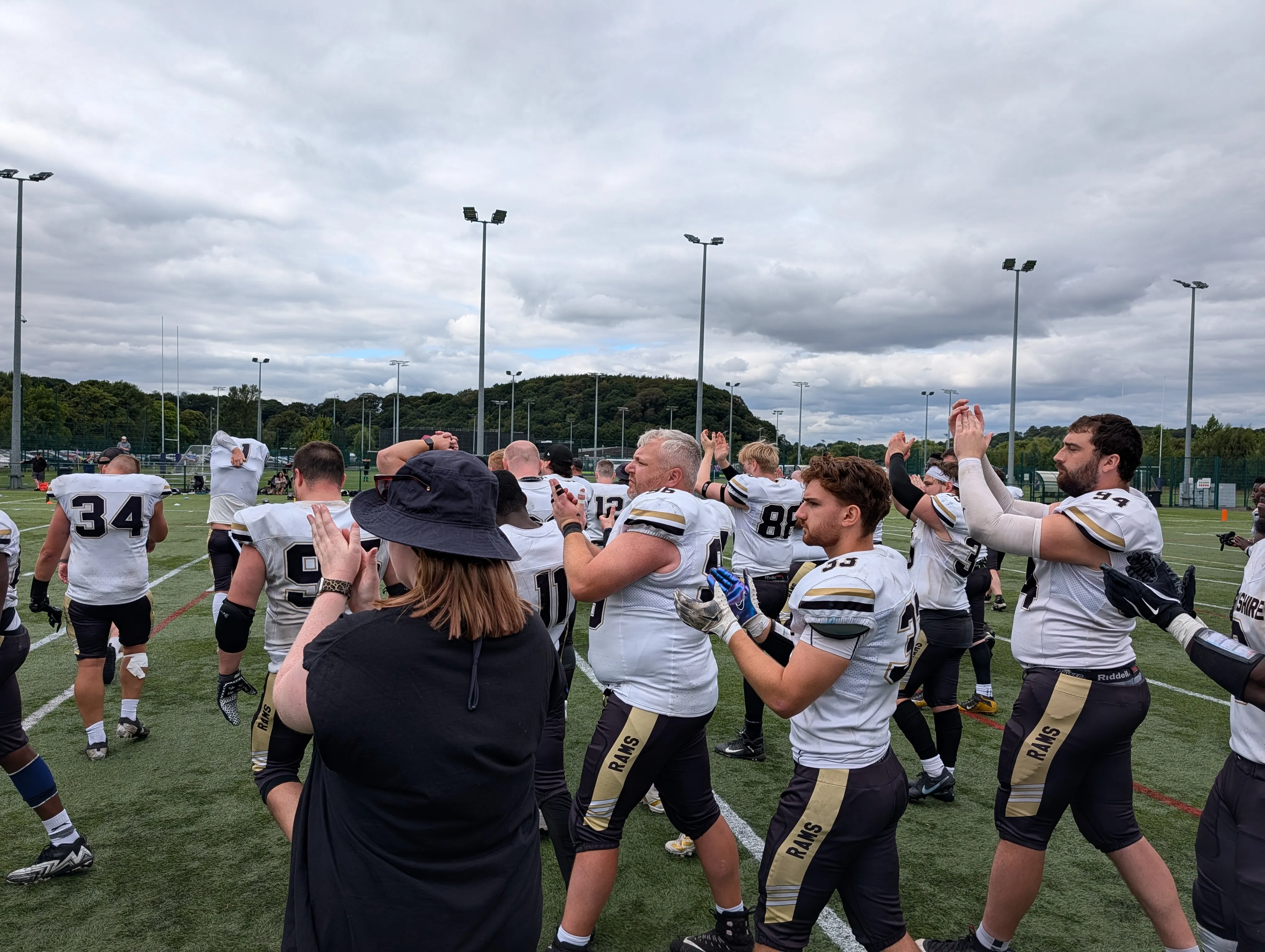 The Rams huddle together at Graham Sports Centre